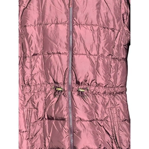 LL Bean Women’s Down Puffer Jacket With Hoodie X-Small Burgundy Water Repellent - Picture 4 of 14